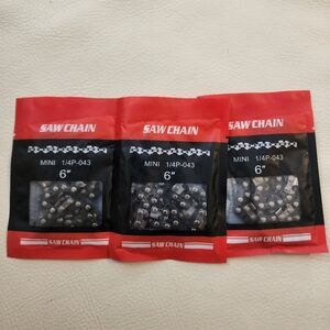 6" Mini Chainsaw Chain Replacement Sawing Chains (3 Packs )